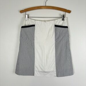 VTG Talbots Sear Sucker Pencil Skirt Skort Shorts Womens Size 8 Preppy Coastal